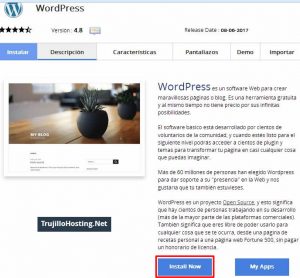 Proceso de instalación de wordpress