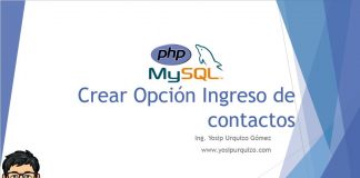 Crear Opción Ingreso de Contactos Crear Opcion Ingreso de Contactos