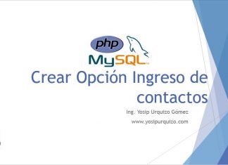 Crear Opción Ingreso de Contactos Crear Opcion Ingreso de Contactos
