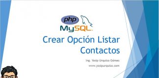 Crear Opción Listar Contactos Crear Opcion Listar Contactos