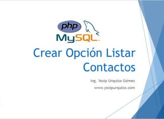 Crear Opción Listar Contactos Crear Opcion Listar Contactos