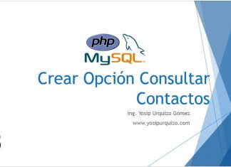 Crear Opción Consultar Contactos Crear Opcion Consultar Contactos